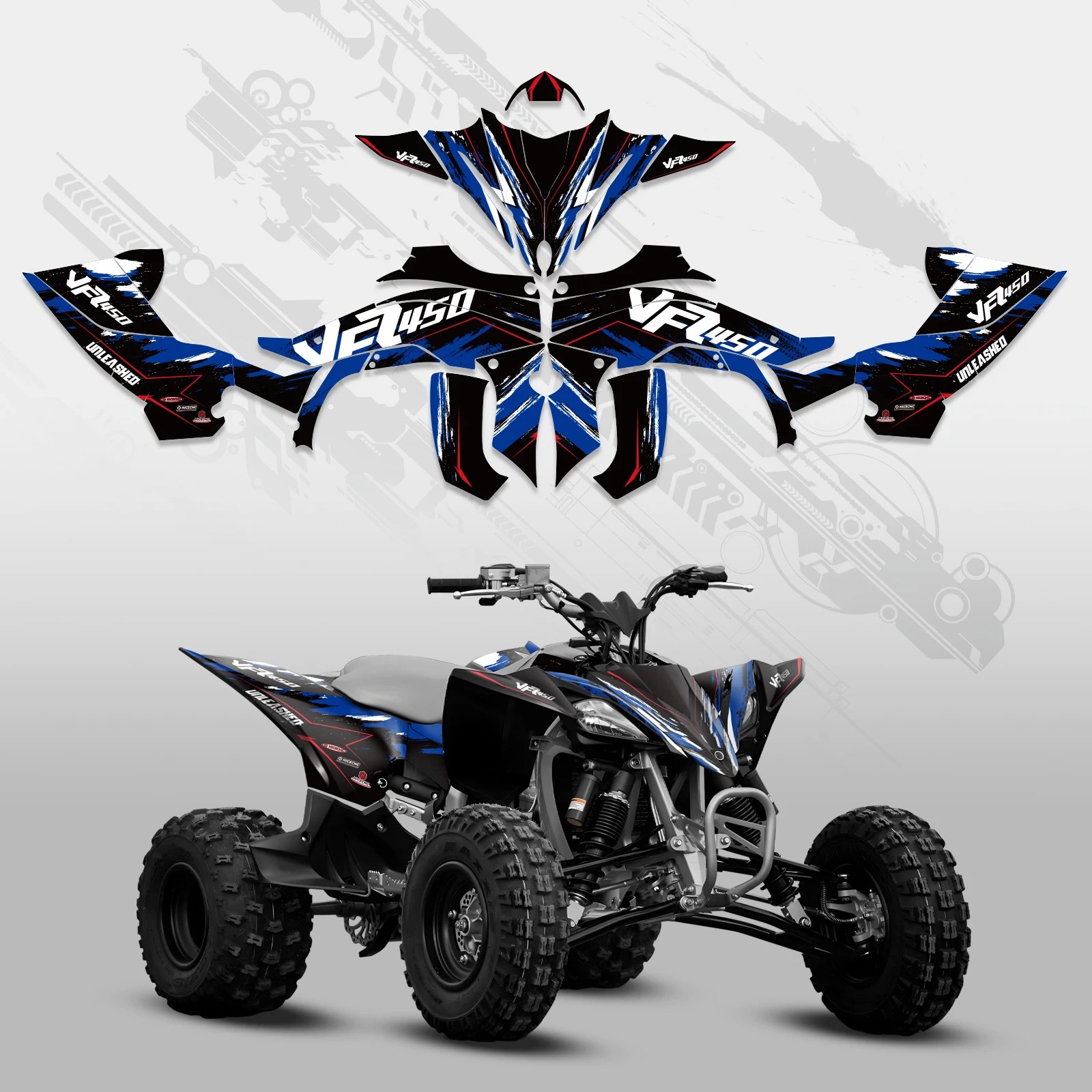 NICECNC لياماها YFZ450R YFZ 450R 2014-2022 2021 2020 2019 دراجة نارية ATV الرسم خلفية الشارات مجموعة ملصقات تخصيص