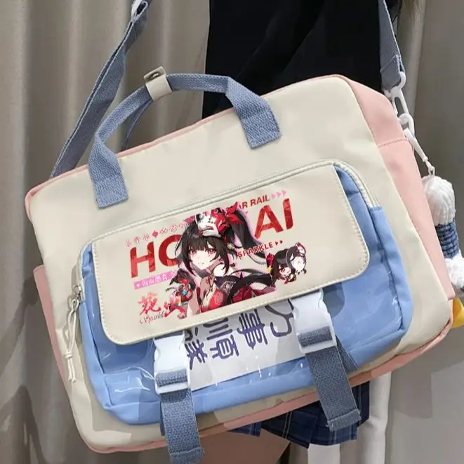 Anime 3Ways Honkai: Star Rail Badges Shoulder Bag Backpack Handbag Computer Black Messenger Cartoon Crossbody Bag Gift