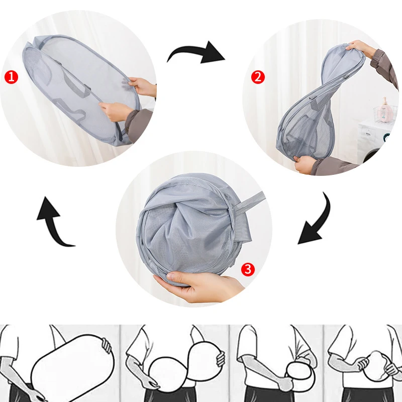 للطي القذرة الغسيل فرز سلة غسل الإطار الحمام القماش شبكة حقيبة التخزين إطار دلو الغسيل المنظمون كيس التخزين