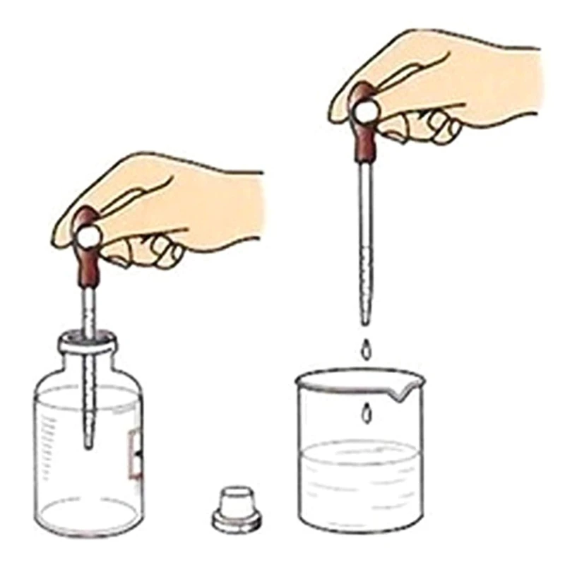 Imagem -02 - Conjunto Pipetas Vidro Pipeta Conta-gotas Graduada Vidro 05ml 1ml 2ml 3ml 5ml 10ml com Tampa Borracha Escova