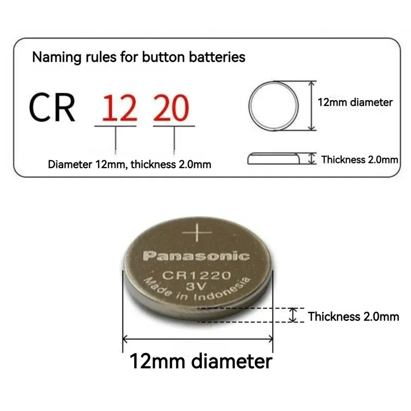 5Pcs-100Pcs Panasonic 3V CR1220 Button Batteries Cell Coin Lithium Battery For Watch Electronic Toy Calculators