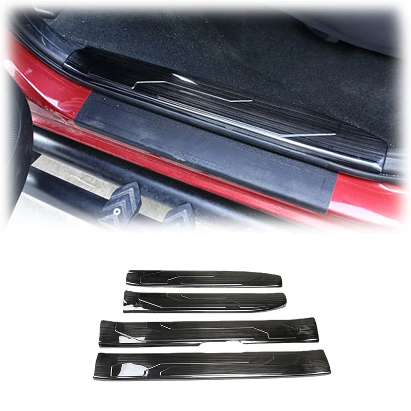 Flying Wing Wholesale Price 4pcs Black Brushed Door Sill Protector For  TACOMA 2016-2023 Car Door Sill Protector