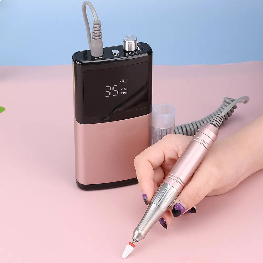 Best New Selling 35K Coreless Motor Portable Nail Drill Machine 65W High Power Efile with Quiet Handpiece
