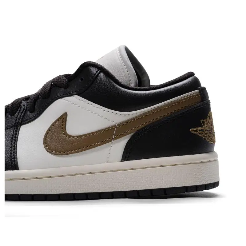 Nike Women's Shoes Air Jordan 1 White and Brown Low-Top Retro Sneakers Basketball Shoes Dc0774-200
