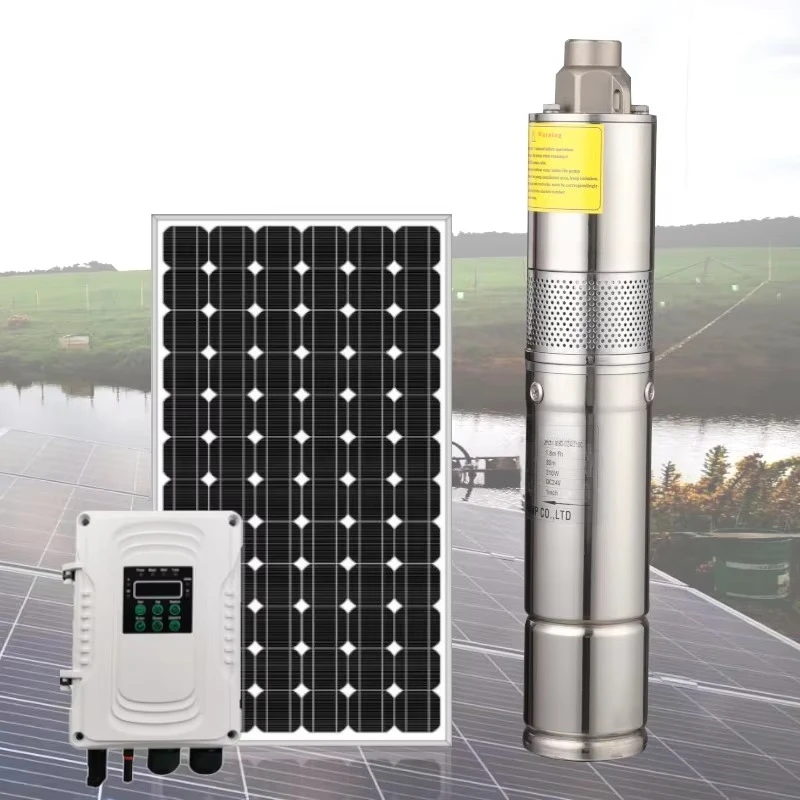 Kit de bomba solar completo com painéis, bomba solar de cabeça de 80m para poço profundo, sistema de bomba de água solar submersível dc para irrigação