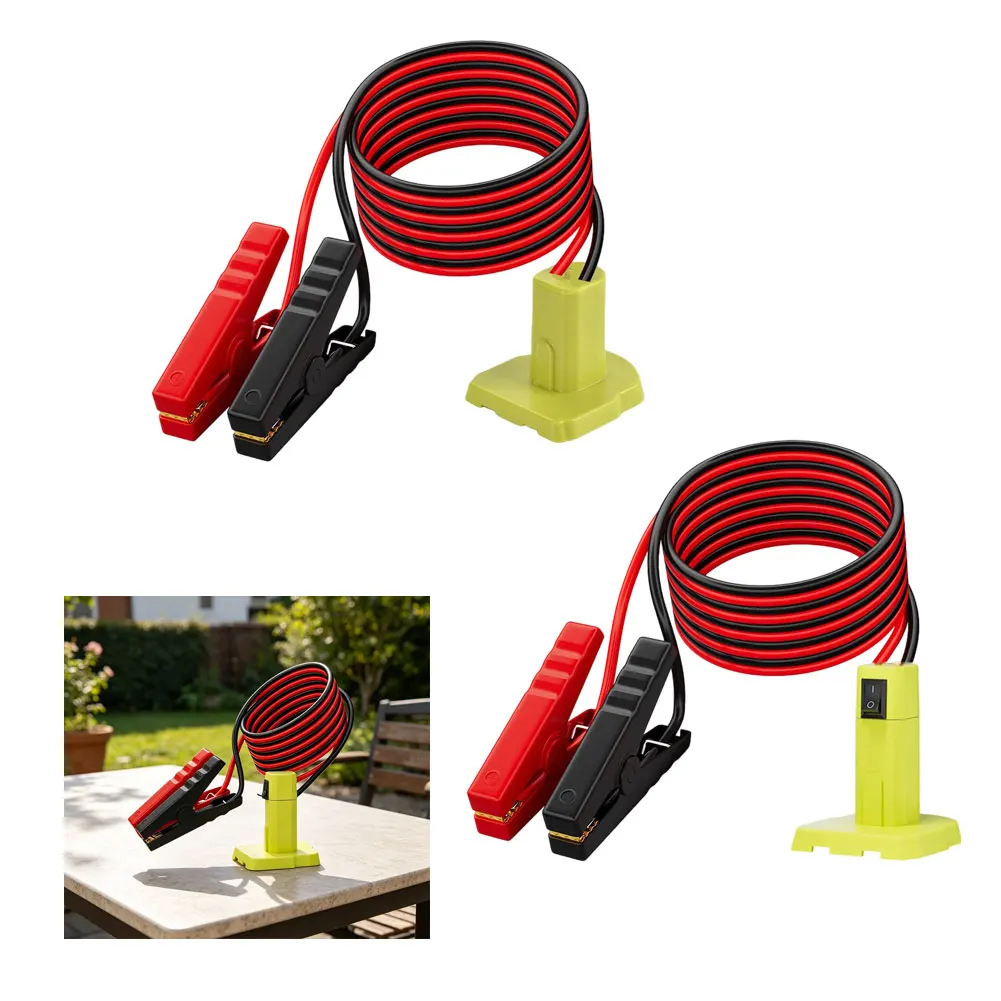 1pc Portable Jump Starter Cable Start Power Supply With Crocodile Clips Insulated Handles For Car Accessories
