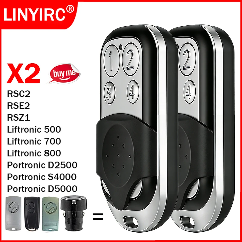 For RSC2 RSE2 RSZ1 RSC2-433 RSE2-433 RSZ1-433 Garage Door Remote Control 433MHz Rolling Code for Liftronic 500 700 800