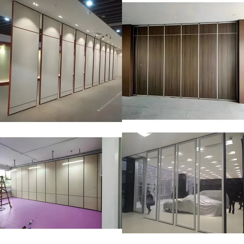 Resort hall landscape adjustable automatic movable sound insulation folding sliding wall electric partition conference room