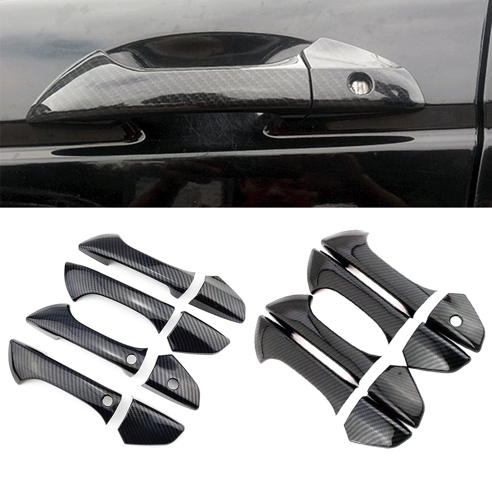 For Honda Accord 8 Gen 2008 2009 2010 2011 2012 2013 Carbon Fiber Printed Exterior Door Handle Cover Trim Moulding Frame Bezel