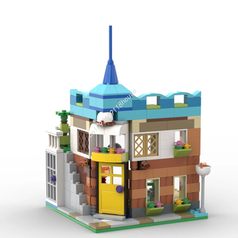 

248 шт. MOC Boutique Hotel, классическая модель, строительные блоки, архитектура, креативный кирпич на день рождения, игрушки для рукоделия, детские рождественские подарки