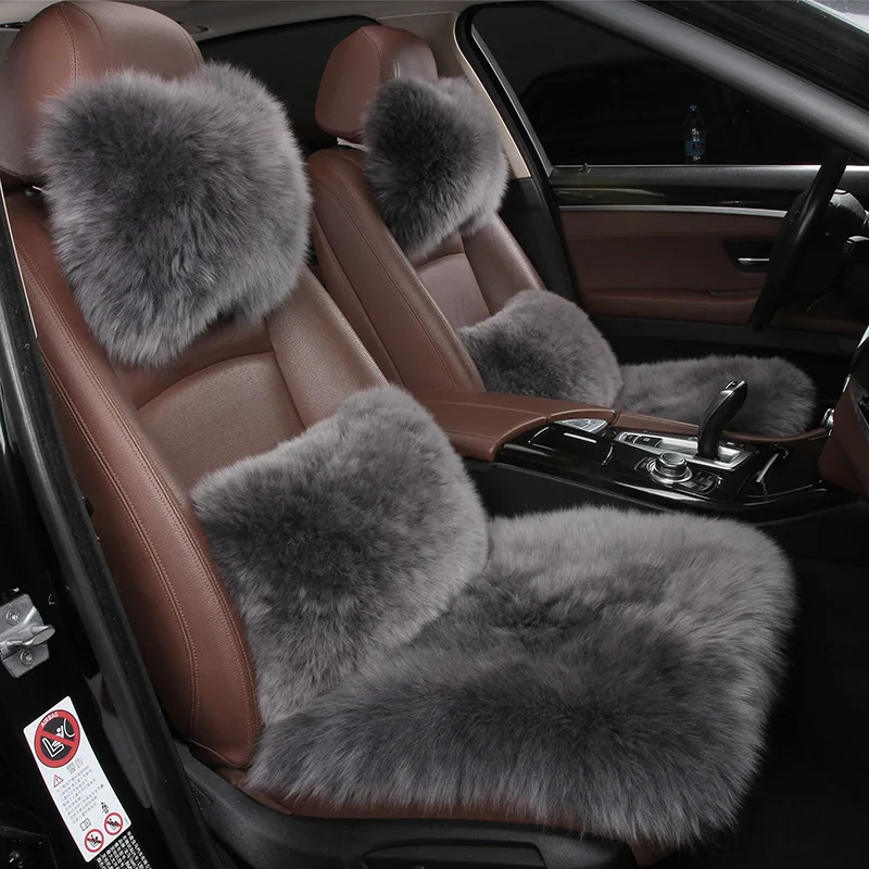 

Car Seat Cushion Thick Wool Car Seat Cover Automotive Interior Winter Warm Car Seat Cover Fluffy Car Seat Cover Sets For Women