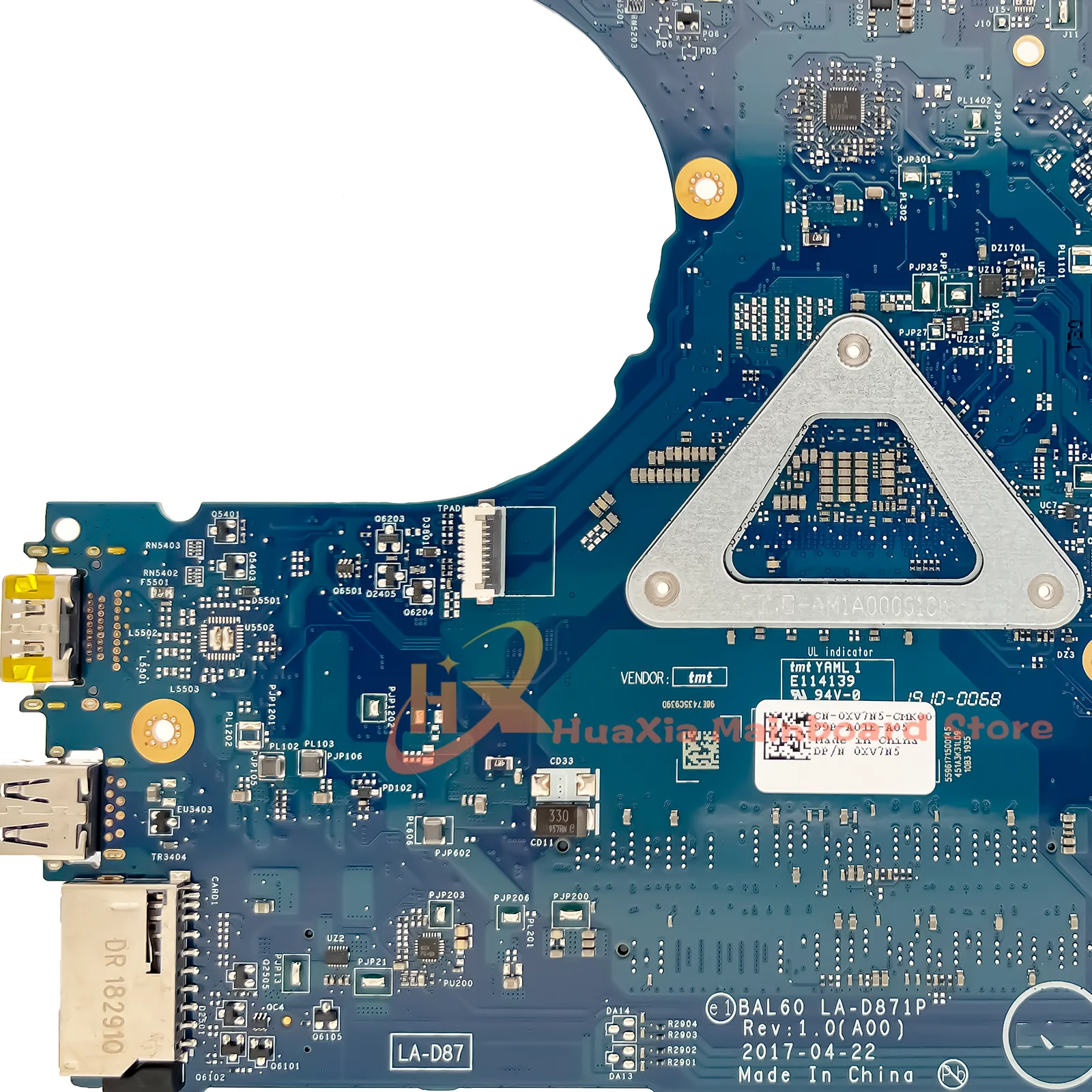 LA-D871P Moederbord Voor Dell Inspiron 15 5566 5468 Laptop Moederbord i3 i5 i7 6e Gen UMA