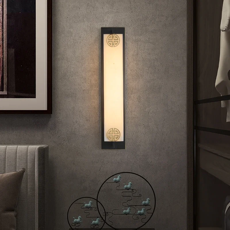 SEAN Brass Wall Light LED Modern Luxury Marble Sconces Fixture Indoor Decor for Home Bedroom Living Room Corridor