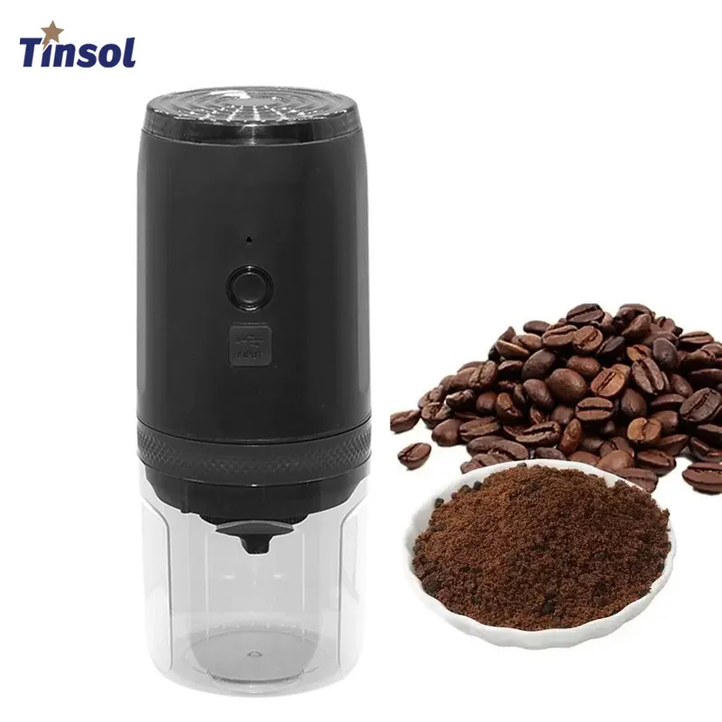 TINSOL New Portable Electric Coffee Bean Grinder  Wireless Small Coffee Grinder, USB Rechargeable Mini Coffee Maker for Home Use