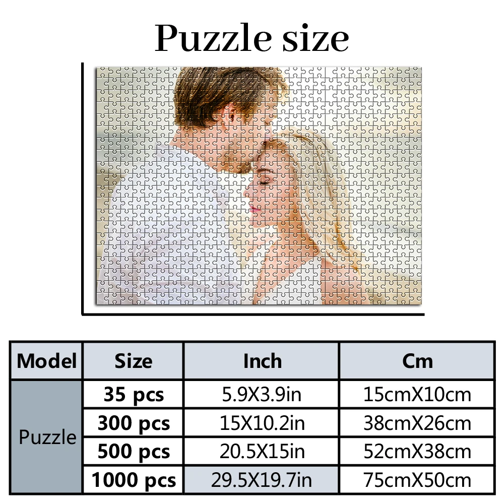 35/300pcs kiss couple Customized Photo Jigsaw puzzle Personalized Picture For Baby Toy Children Gift