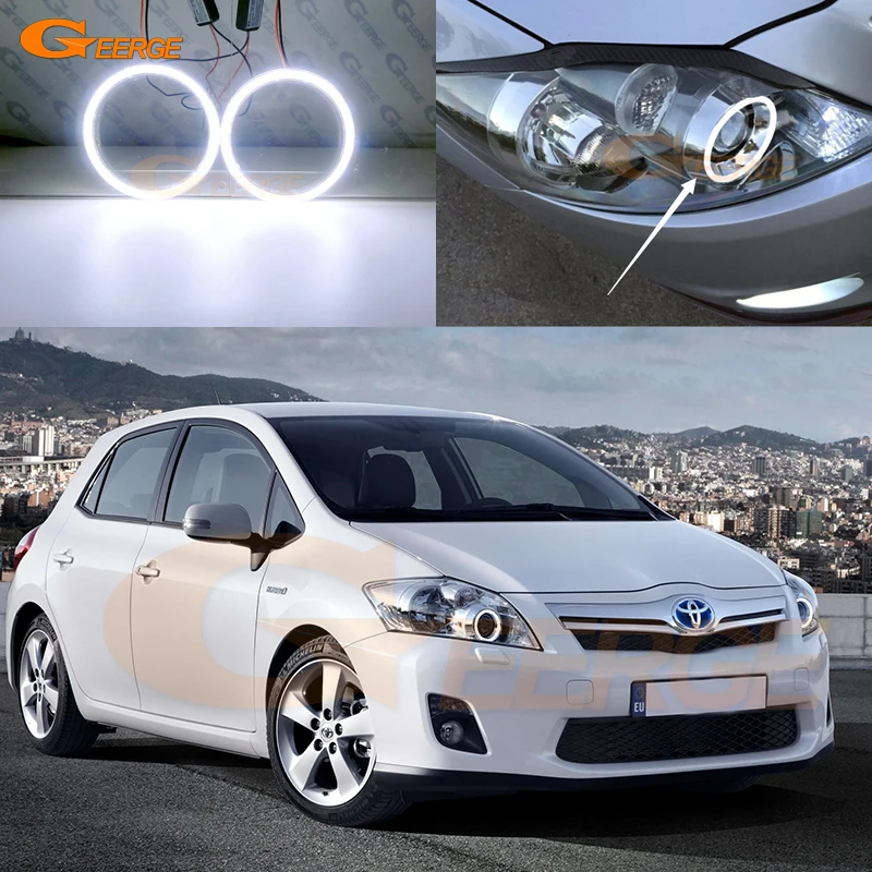 

For Toyota Auris Corolla E15 Facelift 2010 2011 2012 Day Light Ultra Bright COB Led Angel Eyes Kit Halo Rings