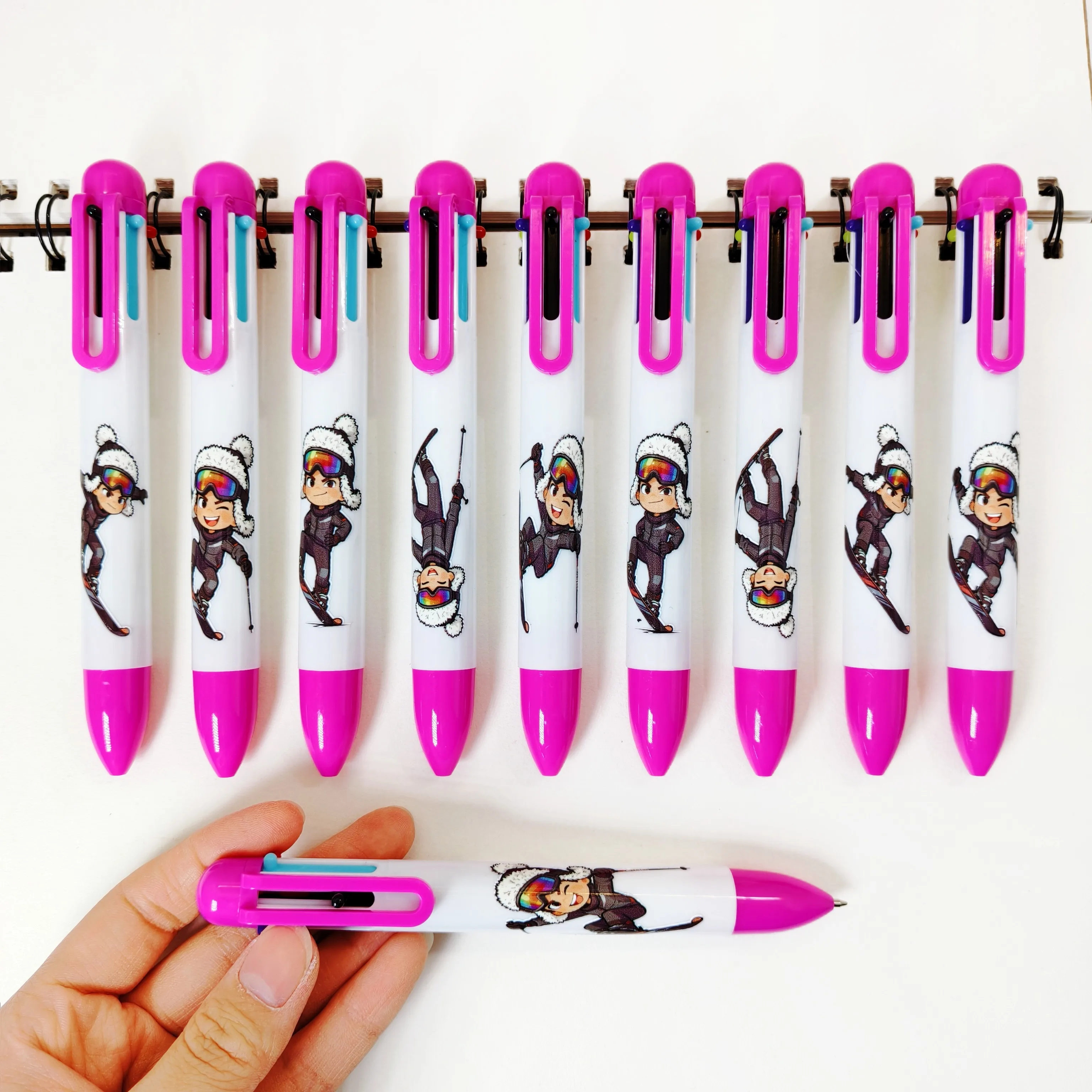 

8 шт./15 шт., многоцветная ручка для занятий лыжными спортсменами, многоцветная ручка для экстремального катания на лыжах, шесть в одном, Pe