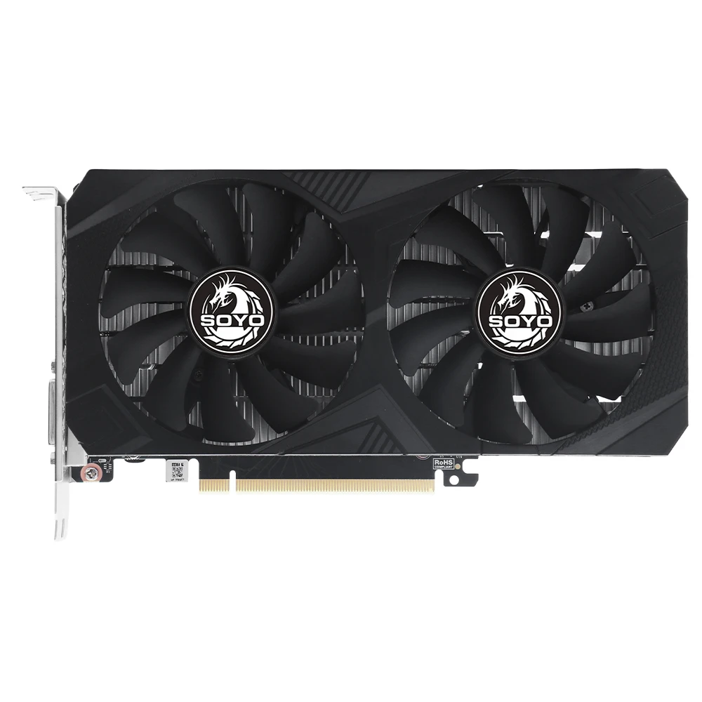 SOYO NVIDIA GeForce RTX 3050 6GB GDDR6 96Bit 2304 Shaders Grafikkarte PCIe 4.0 HDMI DP DVI Low Power Grafikkarte Desktop-PC