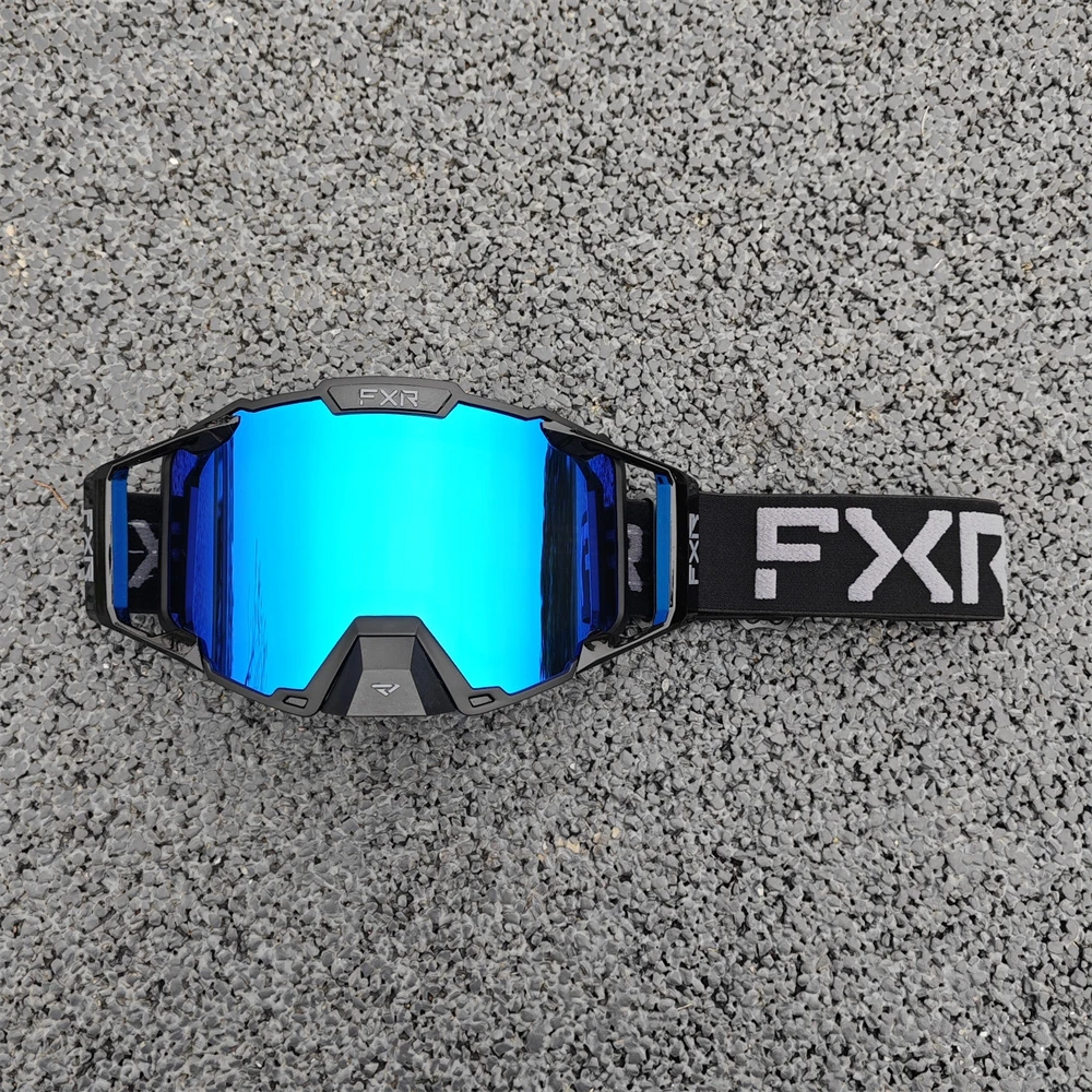 Gogle narciarskie FXR dwuwarstwowe przeciwmgielne UV400 Snowboard gogle śnieżne okulary do skuterów śnieżnych okulary Outdoor Sport narciarstwo