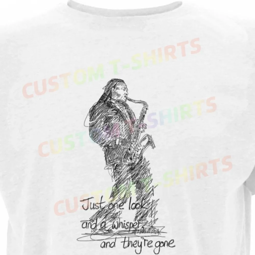 

204 49_Clarence_Clemons_–_E_Street_Band Fans' comic-style hand-drawn pattern T-shirts for both men and women in summer