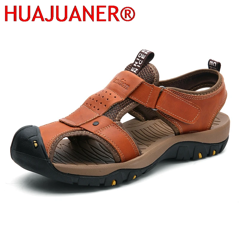 

Men's Outdoor Sandals Breathable Hollow out Slip-On Water Shoes Comfortable Rubber Sole round Toe Flat Heel Summer Casual Shoes