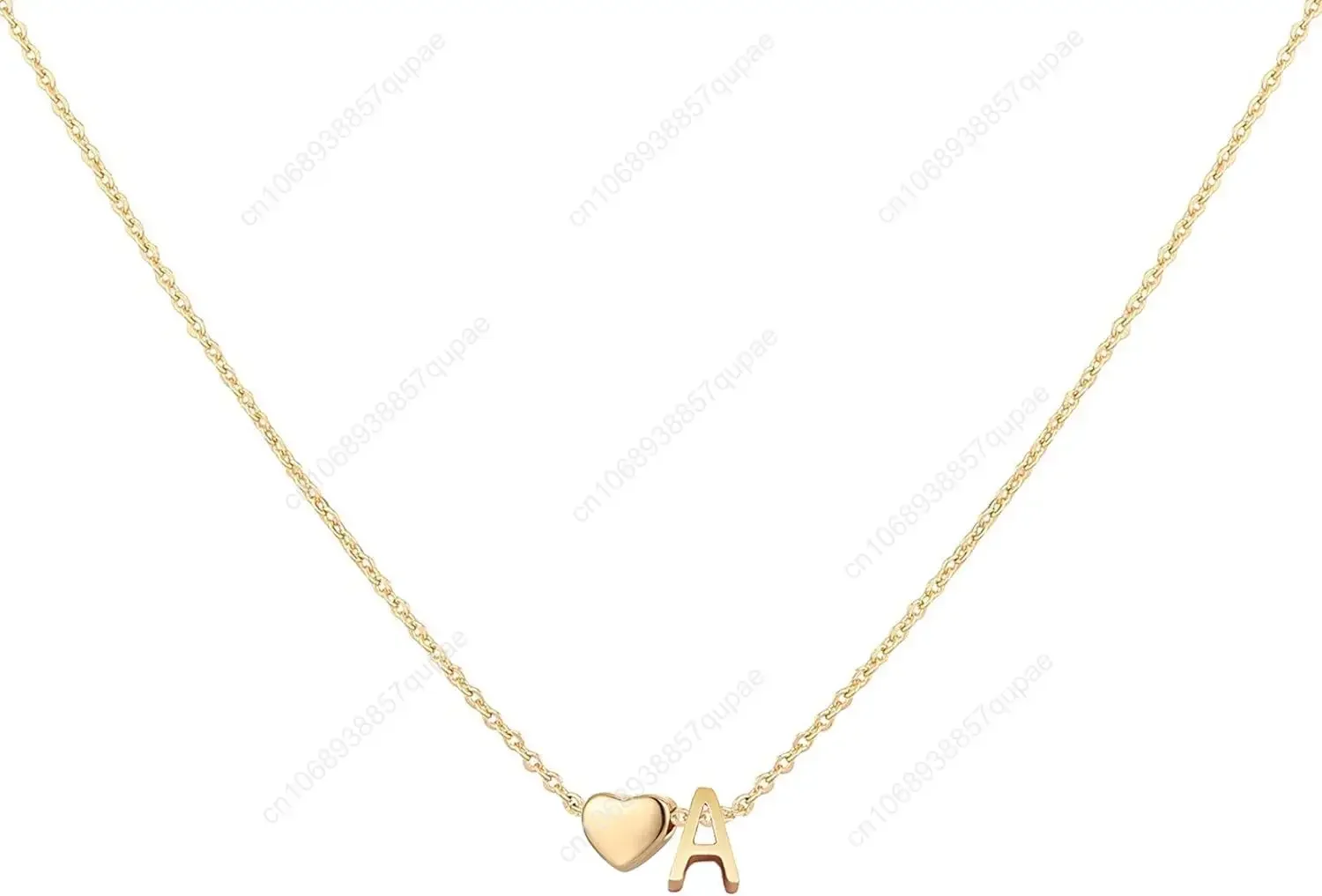 

Ожерелье с первоначальным сердцем, 18-каратное позолоченное ожерелье из нержавеющей стали с крошечным сердцем и буквами, персонализированное ожерелье с монограммой имени для женщин