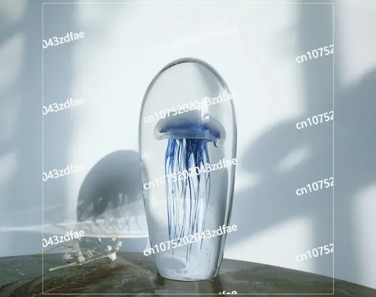 

Glass Nordic Mediterranean Soft Furniture Home Decor Light Luxury Home Decor Crystal Luminous Jellyfish