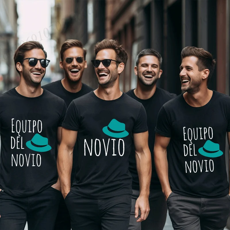 Spanish Team Groom Groomsman T-shirt Boyfriend Single Farewell Bachelor Evg Party Tshirt Hat Graphic Tops Engaged Wedding Tees