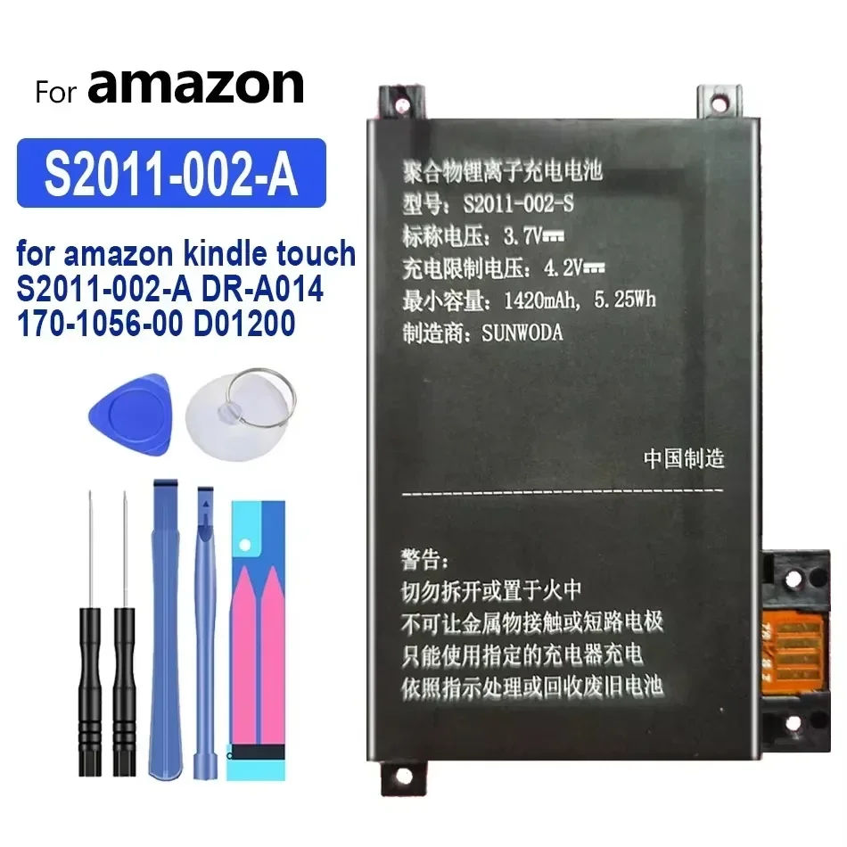 Nueva batería de 1420mAh para Amazon Kindle Touch S2011-002-A DR-A014 S2011-002-S 170-1056-00 D01200 Mobiele batería de teléfono + herramientas