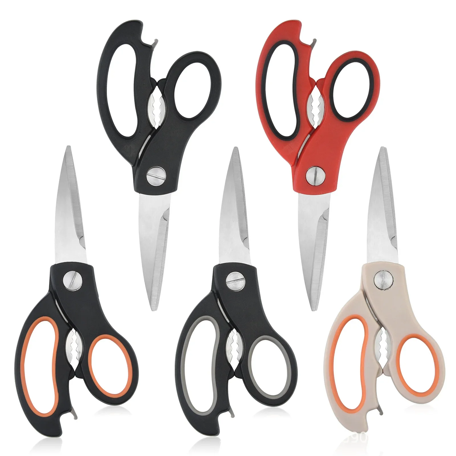 Dobeli Stainless Steel Multifunctional Kitchen Scissors PP + TPR Comfort Handle Chicken Bone Cutter Shears with Nut Cracker