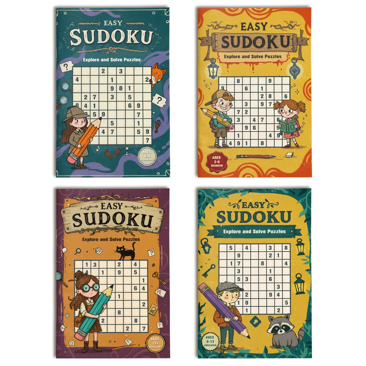 Kids Early Education Sudoku Puzzle Book, Brain Teaser Logic Game Workbook, Number Reasoning Training Book for Toddlers