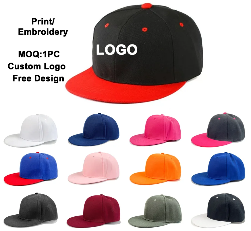 

Customized Print Embroidery LOGO Snapback Hat Summer Sun Cap Branded Baseball Cap Hip Hop Fitted Caps Hats For Men Women Gorro