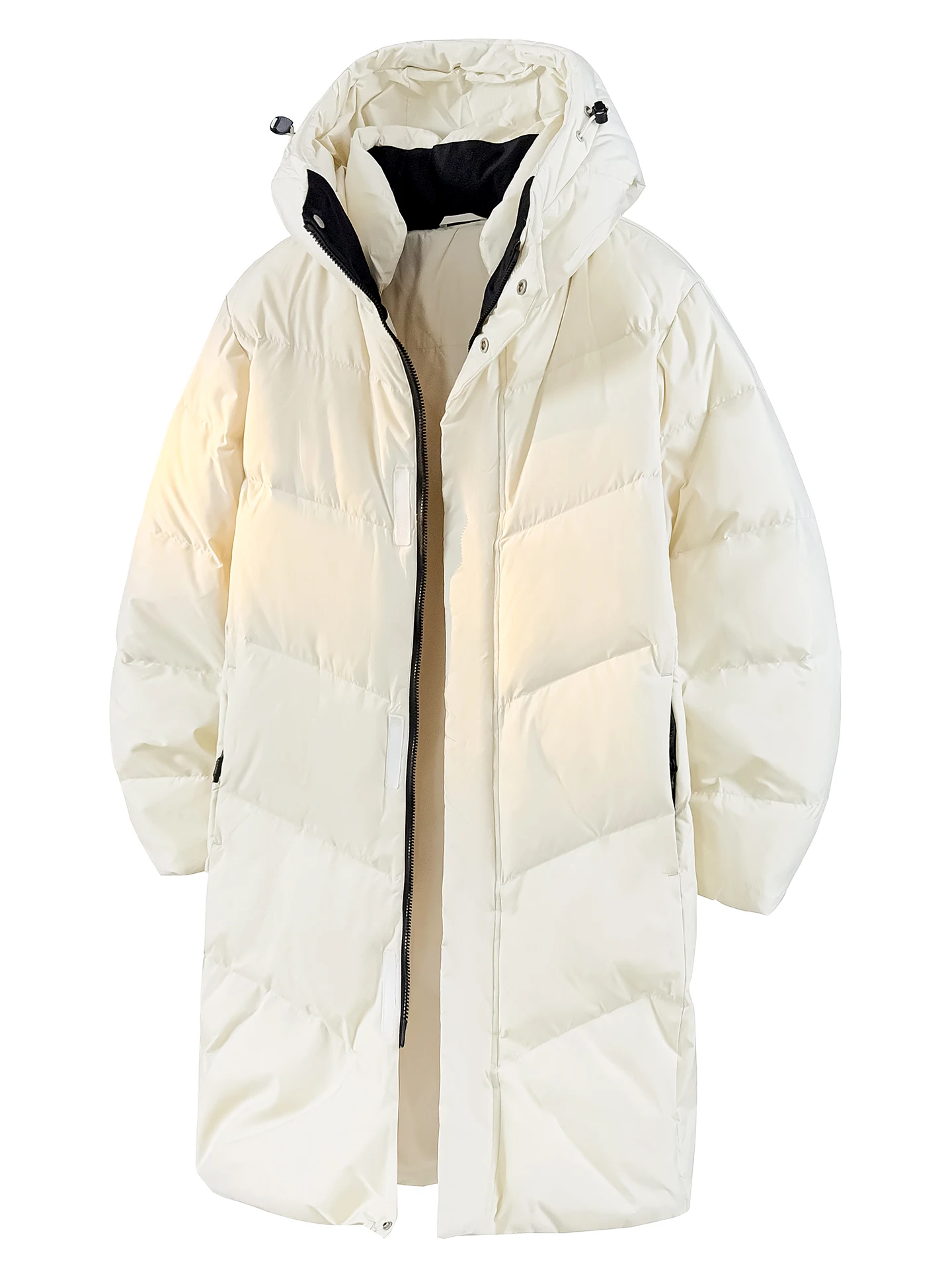 

MMOPTOP Winter Thiened Warmth down Jaet Men's Loose Casual Mid-Length Coat Couple's Faionable Color Polyester Fiber