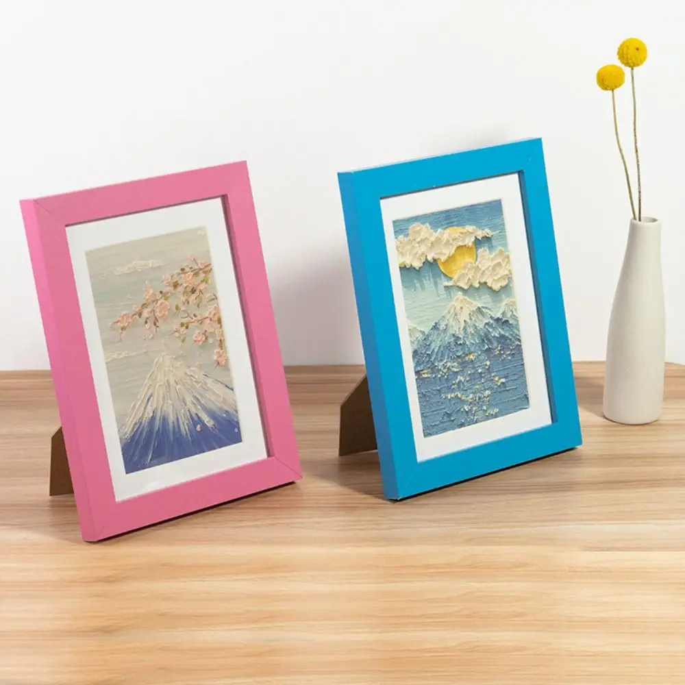Simple Colorful Photo Frame Drawings Handcraft Picture Frame Multi Size DIY Display Holders Room