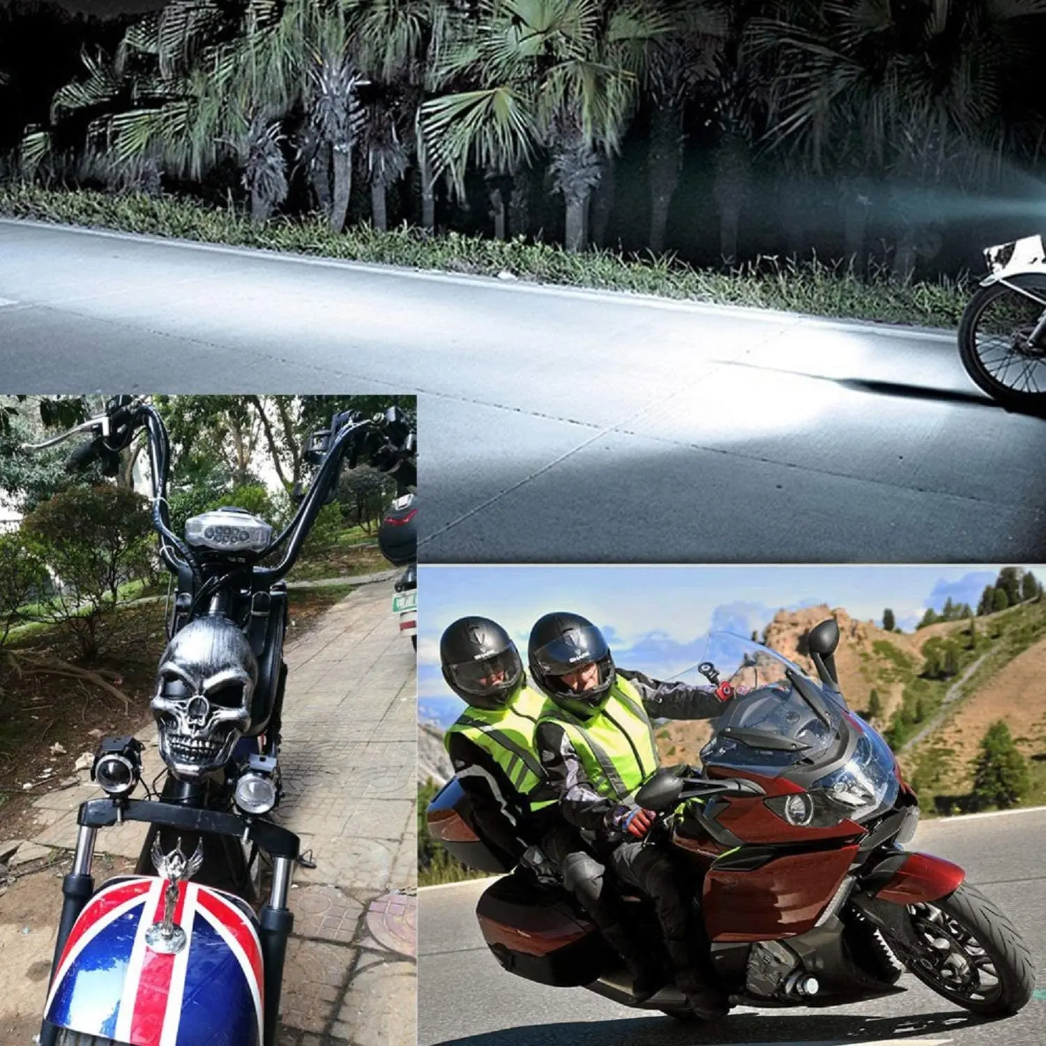 Waterproof Motorcycle LED Headlight 3000LMW U7 Motorbike LED Driving Fog Spot Light with Switch