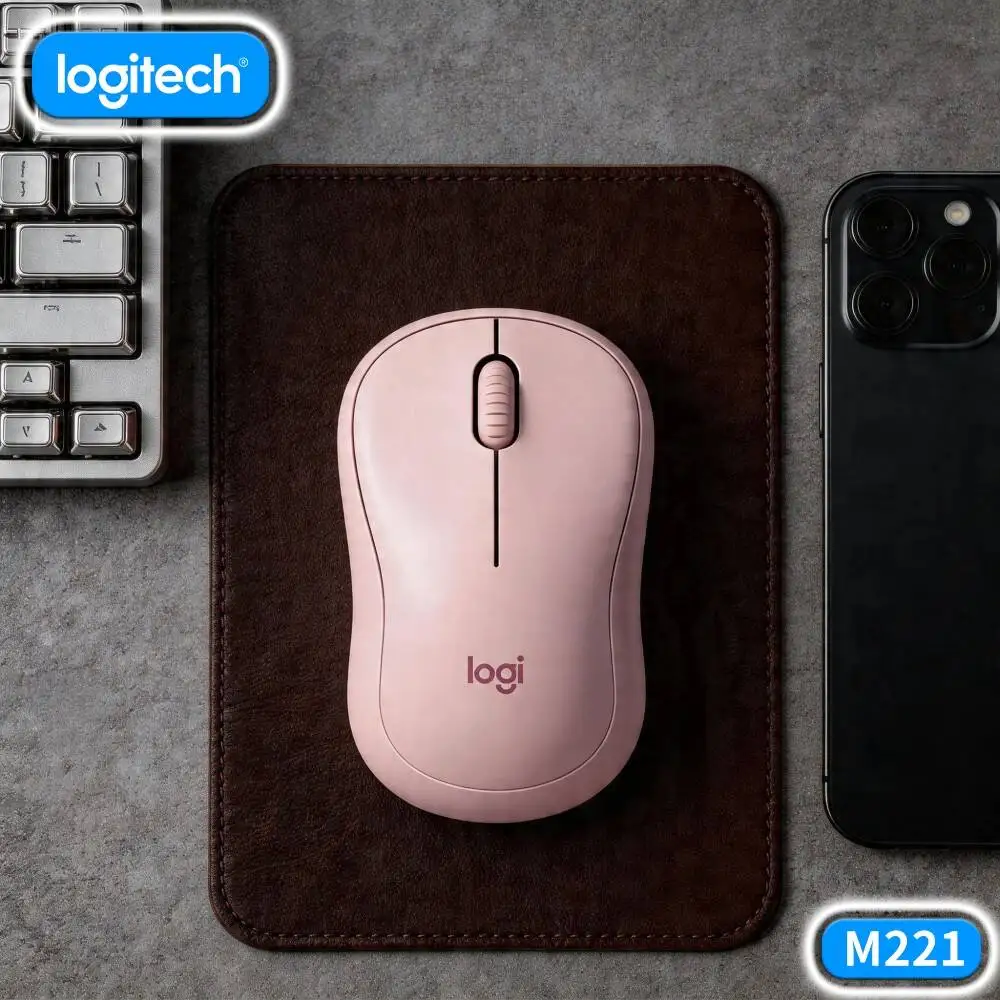 Logitech M221 Ergonomic Silent Mouse - 2.4GHz Firm Link, 1000 DPI, Extra Battery, Office Home Library Zones