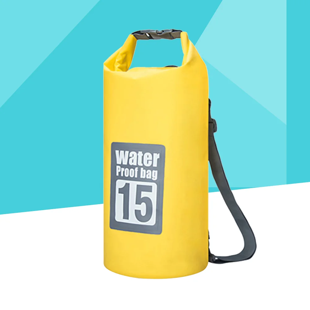 

Waterproof Dry Bag PVC Roll Waterproof Backpack Gear Bag for Drifting Boating Rafting Swimming and Camping -Yellow (15L)