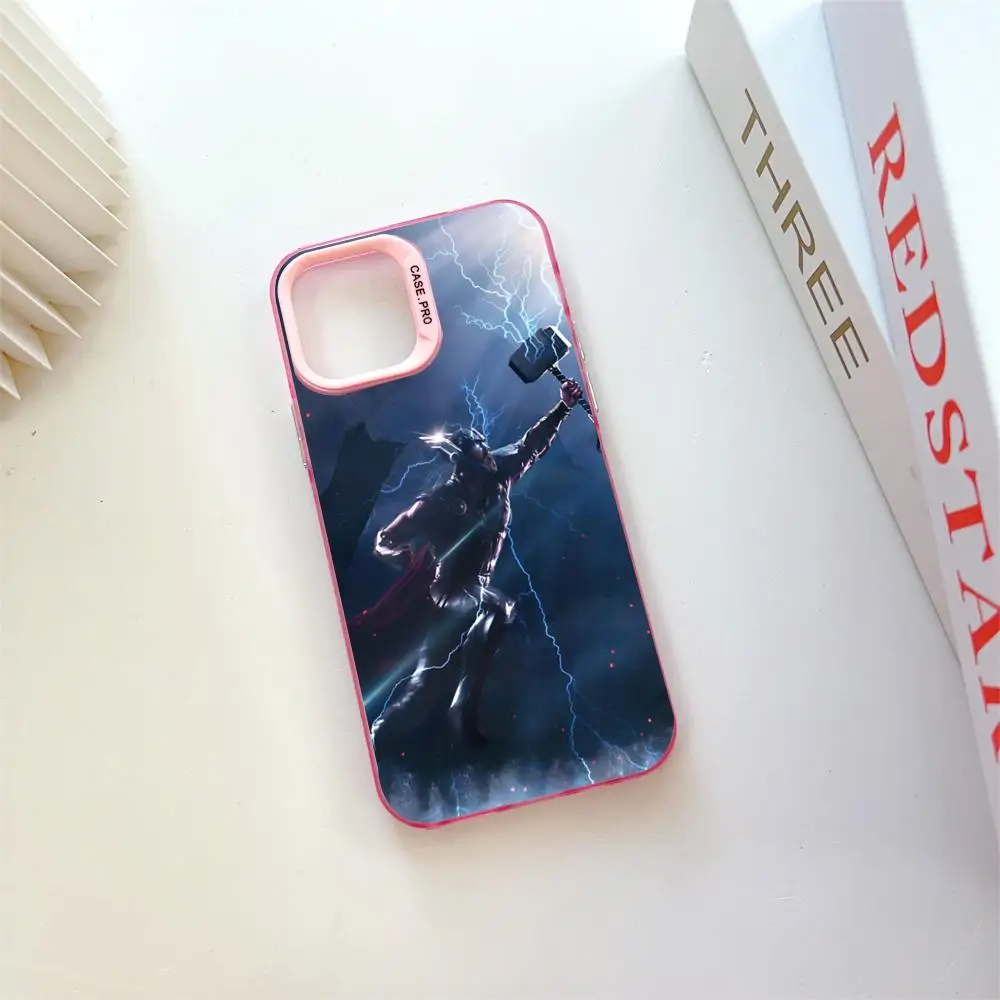 Marvel Thor MINISO Mouse Pad Pink Popular In Korea Wholesale Case For IPhone 16 15 14 13 12 Pro XR Shockproof Color Cover