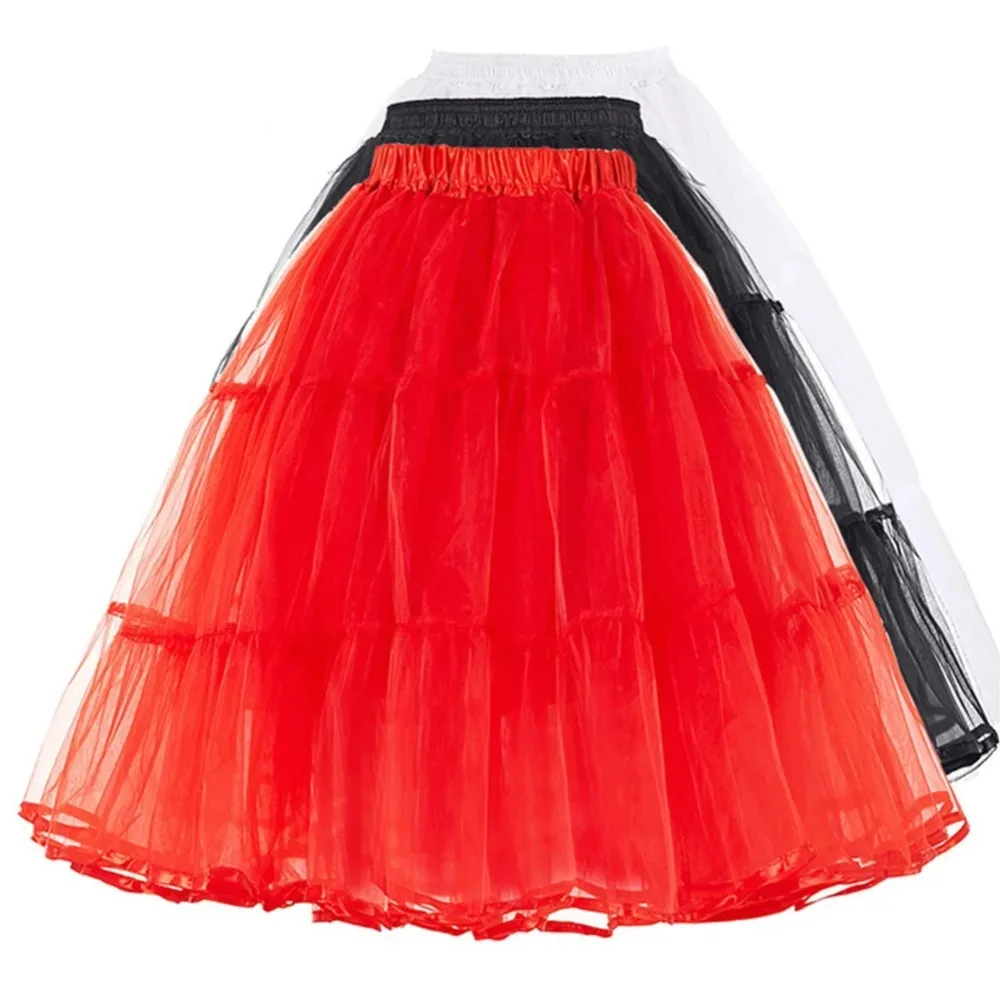 Frauen langen Tutu Rock Tüll Krinoline Vintage Petticoat Hochzeits kleid Unterrock Rockabilly Tutu flauschigen Erwachsenen Organza Petticoats