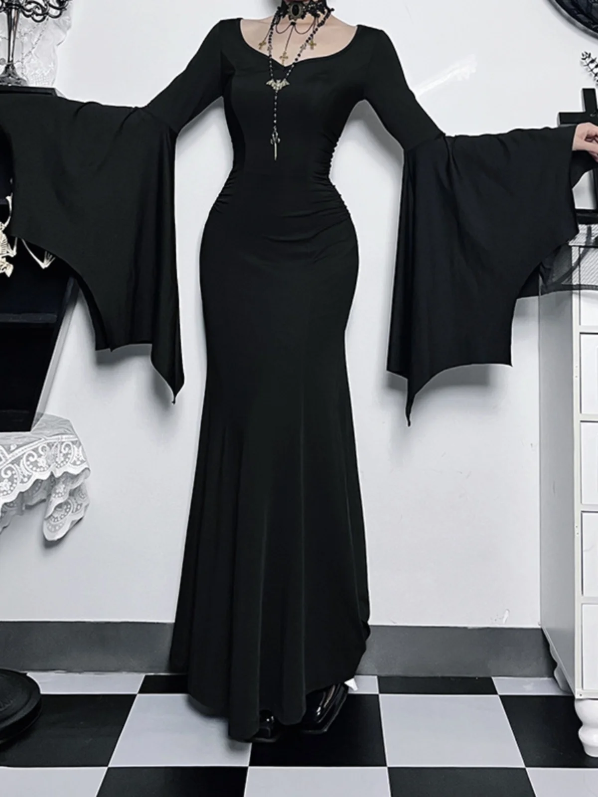 

Юбка Spicy Girl Slim Fit Fi Tail Dr с высокой талией Long Sve Pure Color round Ne Платье для женщин больших размеров