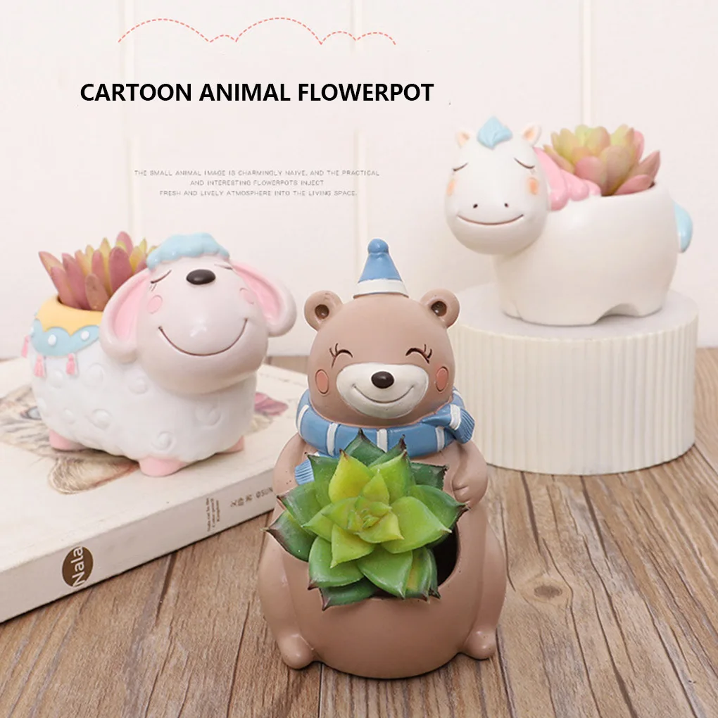 

Цветочный горшок из смолы форма в виде животных инструменты Настольный Декор патио