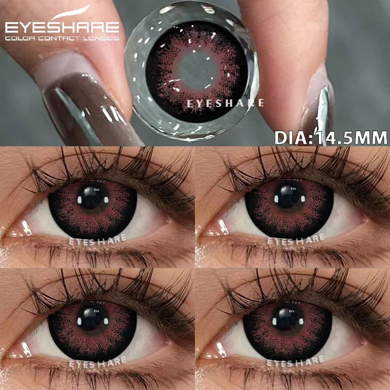 

EYESHARE 1pair Color Contact Lenses for Eyes Black Lenses Cosmetic Big Eye Lenses Gray Pupils Lens Yearly Natural Eye Contacts