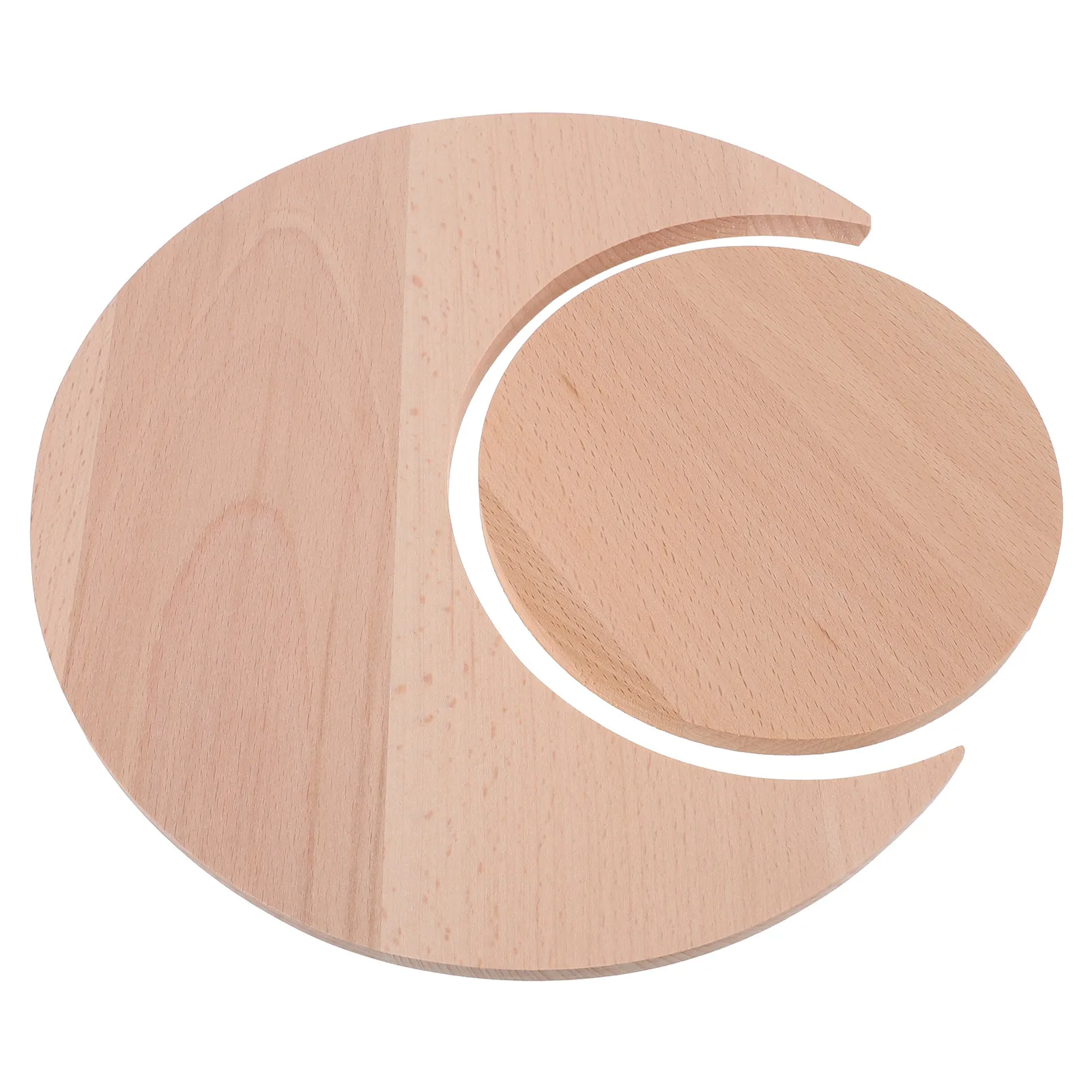 

1Set Round Moon Design Wooden Jewelry Tray Storage Plate for Sundries Stationery Cosmetics Decorative Home Furnishing Display