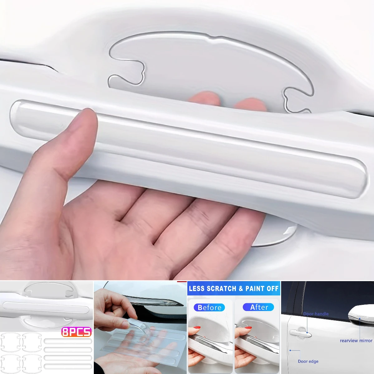 

car stickers door handle protector For Seat Leon Ateca Ibiza Arona Tarraco Alhambra Mii Toledo Exeo Cupra Formentor