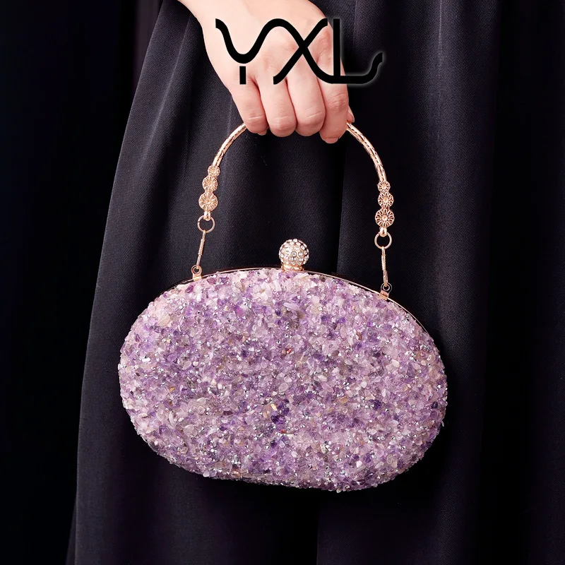 

Diamond Evening Bag round Diamond Evening Bag Handle Clutch Bag Banquet Bag Factory Direct Salesbags