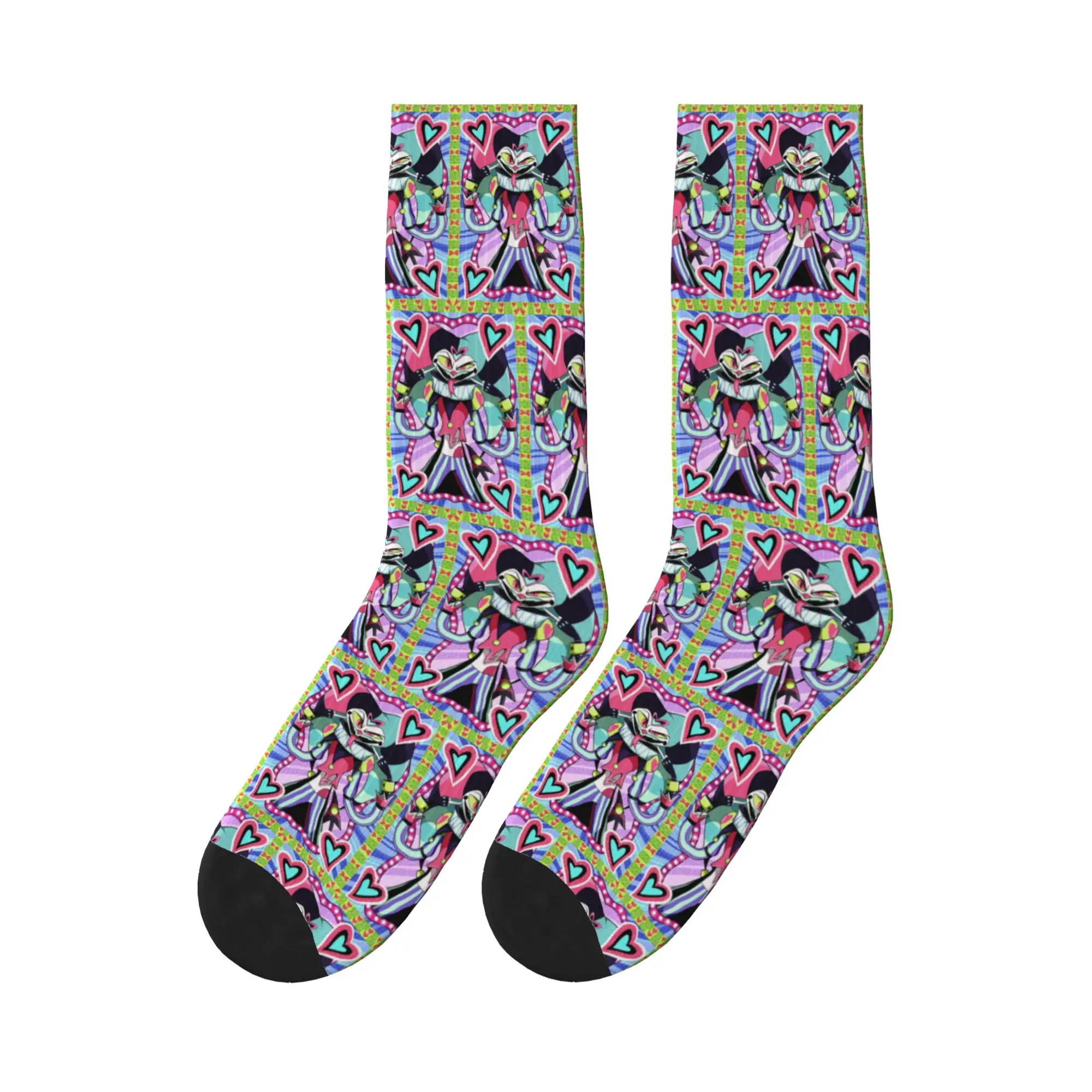 

Fizzarolli Helluva Boss Sports Socks Sweat Absorbing Stockings All Season Long Socks for Man's Woman's Christmas Gifts