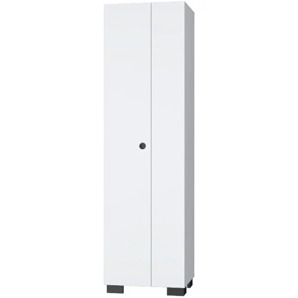 5-Tier White Engineered Wood Broom Cabinet