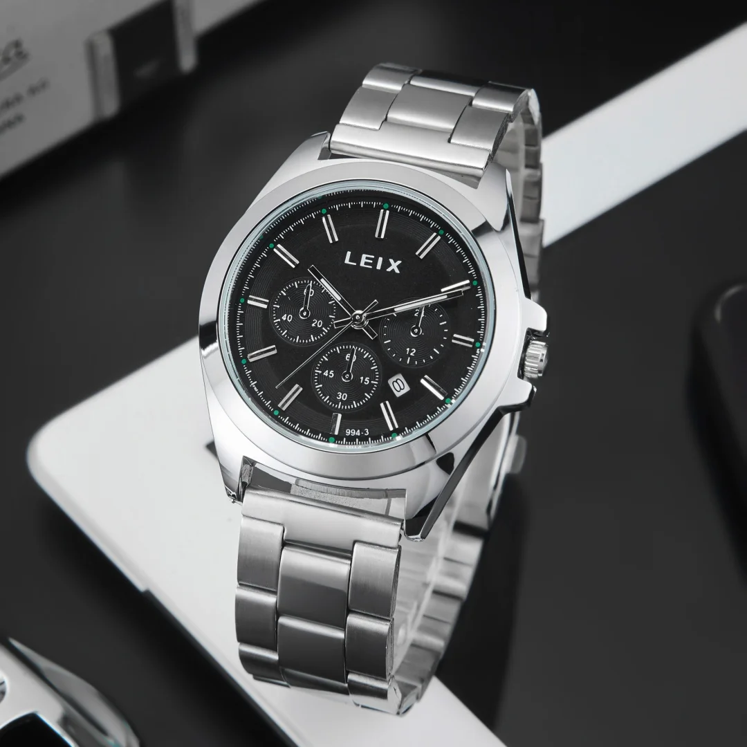 

Простые мужские деловые часы, серебряные кварцевые наручные часы из нержавеющей стали, мужские часы с календарем, Reloj Hombre, повседневные часы Montre Homme