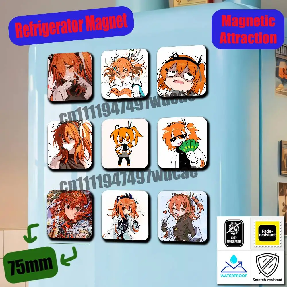 For Adachi Rei Refrigerator Magnets Metal Icebox Cabinet Custom Fridge Magnetic Card Case