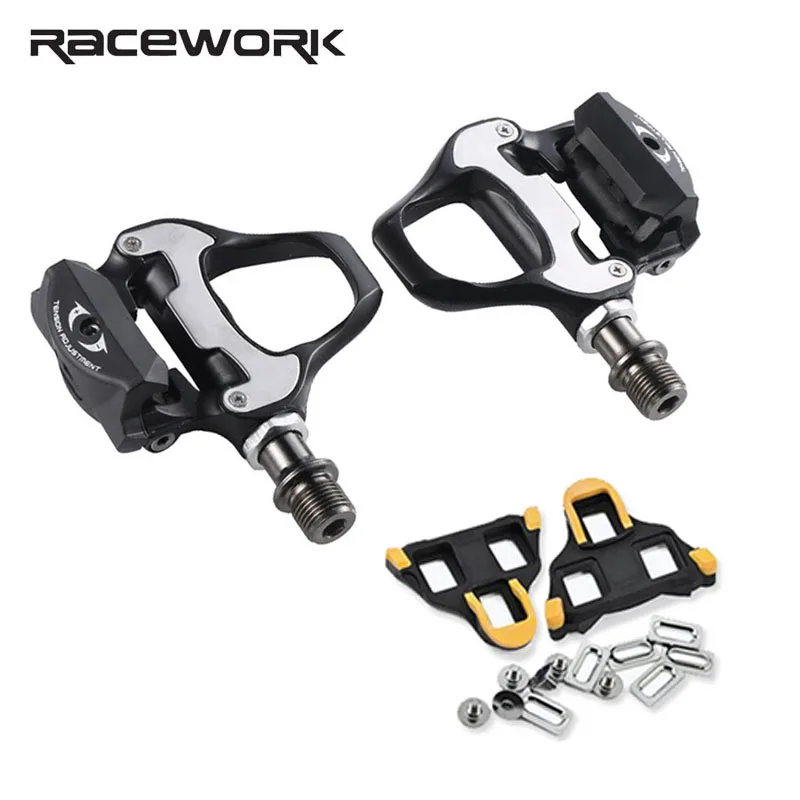 RACEWORK PD-R550 Self-locking Road Bikes Pedal with SM-SH11 Cleats Cliples Cycling Parts SPD Road Bicycle Pedals Clipless Pedals